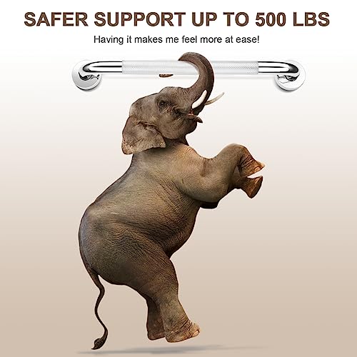 Pair of 16" Knurled Grab Bars for Seniors