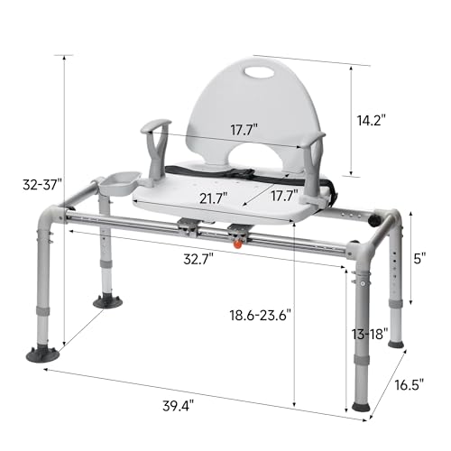 Heavy Duty Sliding Transfer Bench with Swivel Seat