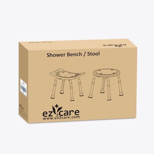 Adjustable Shower Bench for Elderly and Disabled - White