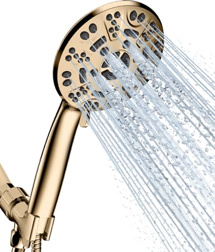 Golden Handheld Shower Set with 8 Functions