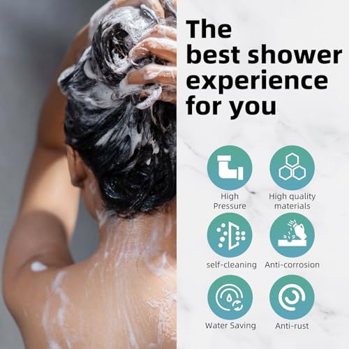 Golden Handheld Shower Set with 8 Functions