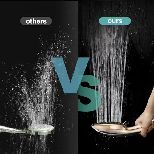Golden Handheld Shower Set with 8 Functions