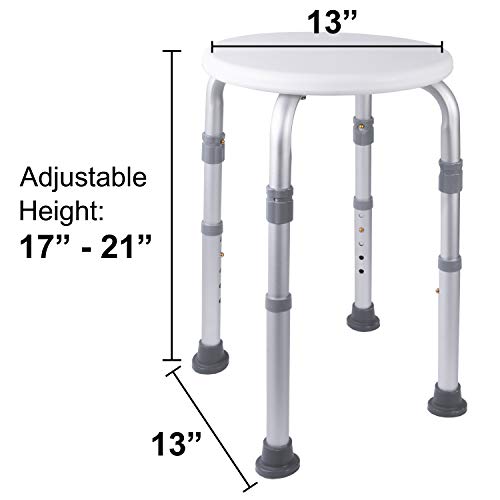Adjustable Shower Stool with Anti-Slip Rubber Tips