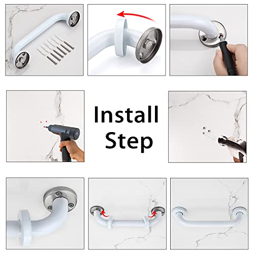 Sturdy 12" Anti-Slip Bath Grab Bar, Stainless Steel