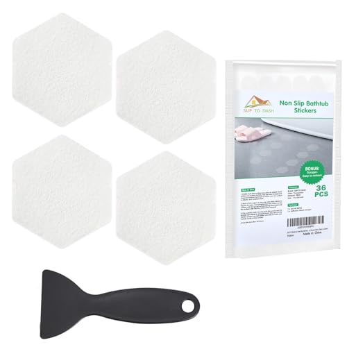 36 Anti-Slip Bathtub Stickers with Premium Scraper
