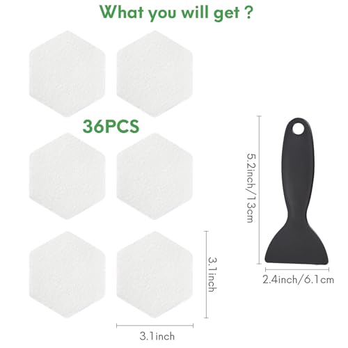 36 Anti-Slip Bathtub Stickers with Premium Scraper