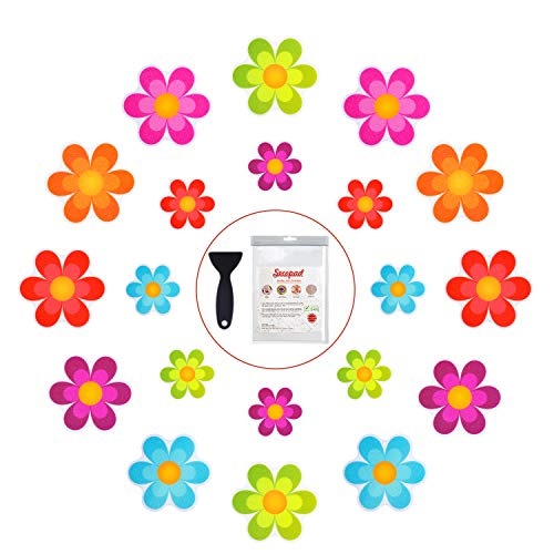20 Bright Flower Non Slip Bathtub Stickers