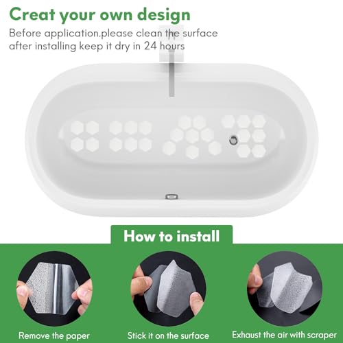 36 Anti-Slip Bathtub Stickers with Premium Scraper
