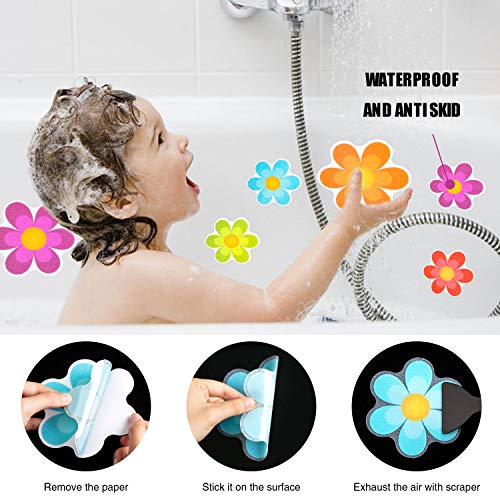20 Bright Flower Non Slip Bathtub Stickers