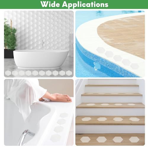 36 Anti-Slip Bathtub Stickers with Premium Scraper