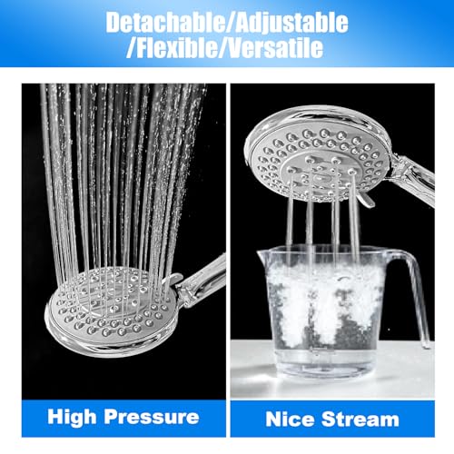 Detachable Handheld Shower Head - 5 Functions, Extra Long