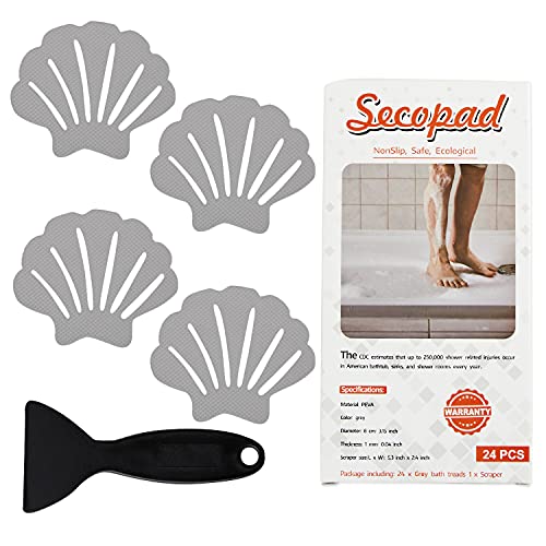 24 PCS Shell Non-Slip Bathtub Stickers - Gray