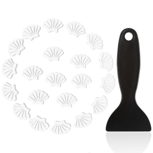 20PCS Transparent Anti-Slip Bathtub Strips with Scraper