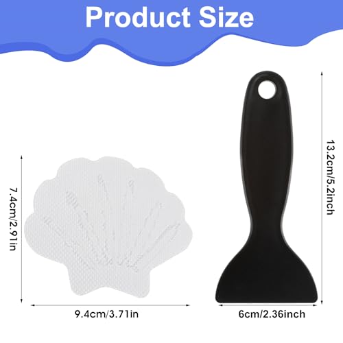 20PCS Transparent Anti-Slip Bathtub Strips with Scraper