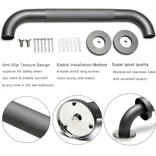 2 Pack Gray Anti-Slip Bathtub Grab Bars