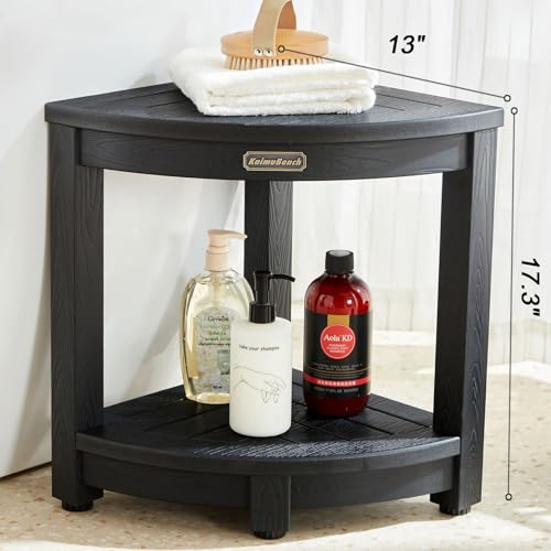 Non-Slip Black Shower Bench for Shaving Legs