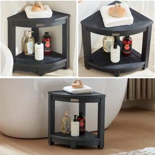 Non-Slip Black Shower Bench for Shaving Legs