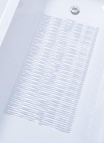 TIKE SMART Bamboo Non-Slip Bath Tub Mat - Clear