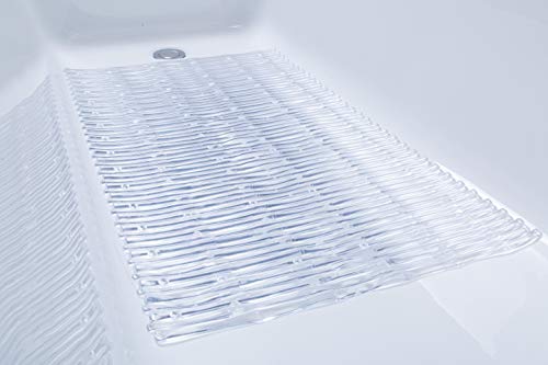 TIKE SMART Bamboo Non-Slip Bath Tub Mat - Clear