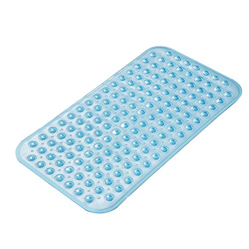 Blue Non-Slip Bath Tub Mat with Drain Holes