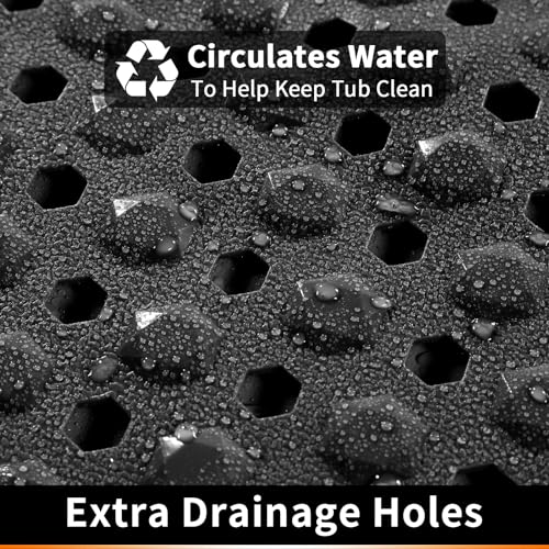 Yimobra Long Non Slip Bathtub Mat, Soft Black