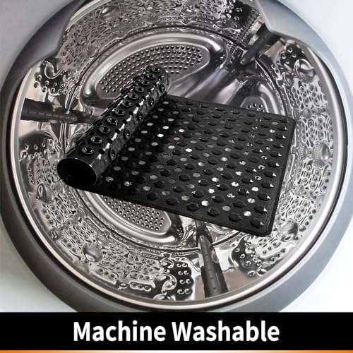 Yimobra Long Non Slip Bathtub Mat, Soft Black