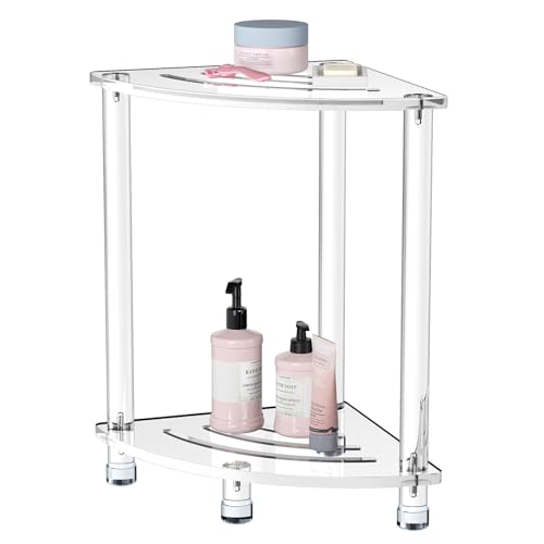 Clear Acrylic Corner Shower Stool - Small & Waterproof