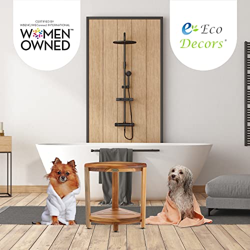 Teak Corner Shower Stool for Slippery Bathtubs