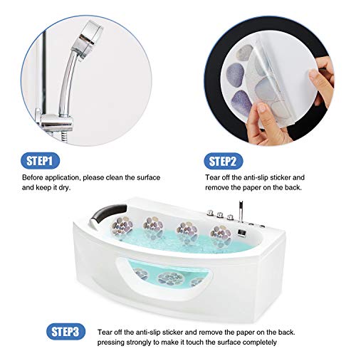 Cobblestone Non-Slip Bathtub Stickers, 10 PCS, Premium Scraper