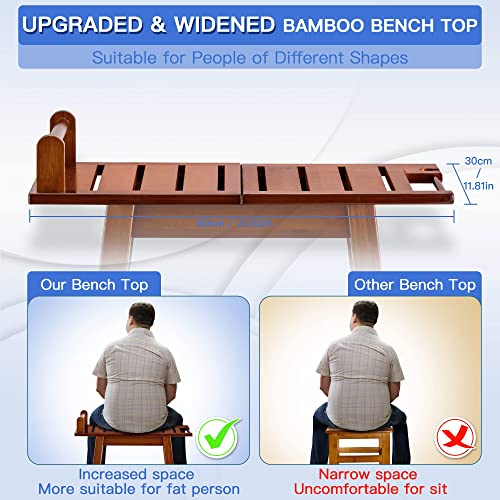 2-Tier A-Shaped Bamboo Shower Bench for Seniors, Adults