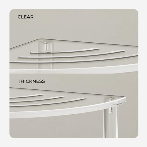 Clear Acrylic Corner Shower Stool - Small & Waterproof