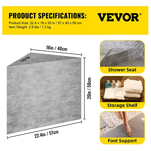 Tileable Corner Shower Bench, Waterproof & Leak Proof