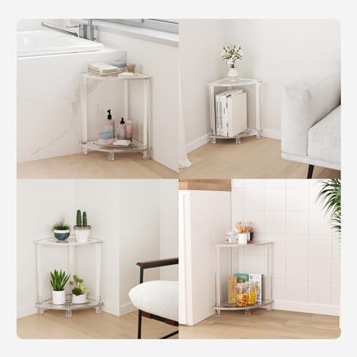 Clear Acrylic Corner Shower Stool - Small & Waterproof