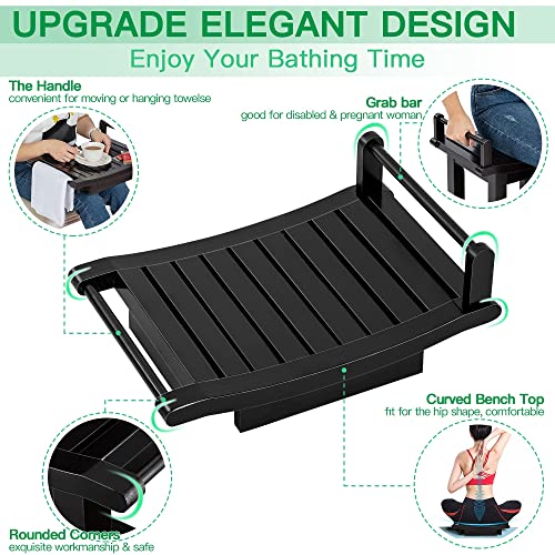 Bamboo 2-Tier Shower Bench for Elderly and Disabled