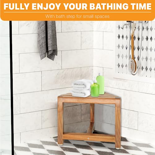 12" Shower Foot Rest - Small Corner Bench