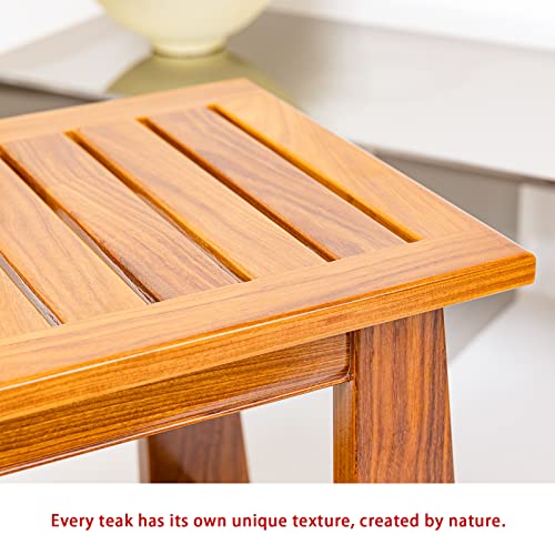 Teak Shower Bench with Shelf - Patented Design