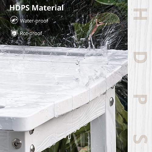 White HDPS Shower Bench Seat, Waterproof & Non-Slip