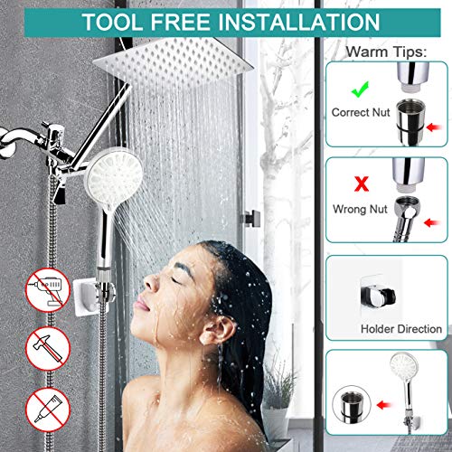 Adjustable Shower Head Combo with Extension Arm