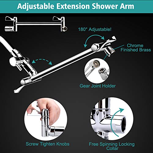 Adjustable Shower Head Combo with Extension Arm