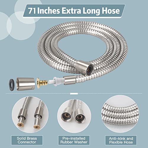 8 Settings High Pressure Handheld Shower Head with Hose