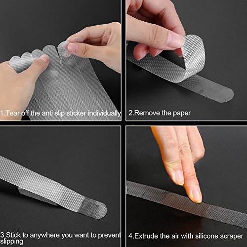 48 Clear Non-Slip Stickers for Bathtubs, Showers, Stairs