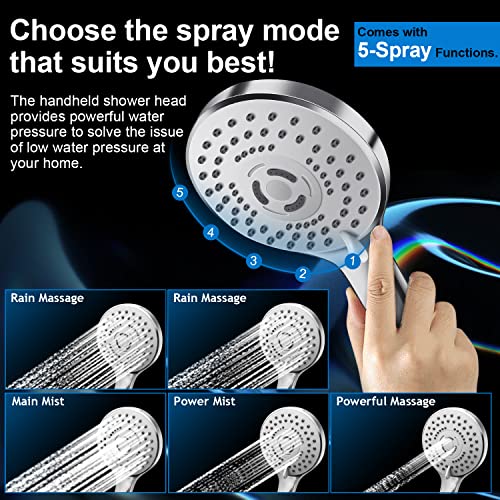 High Pressure 10 Inch Rain Shower Head Combo