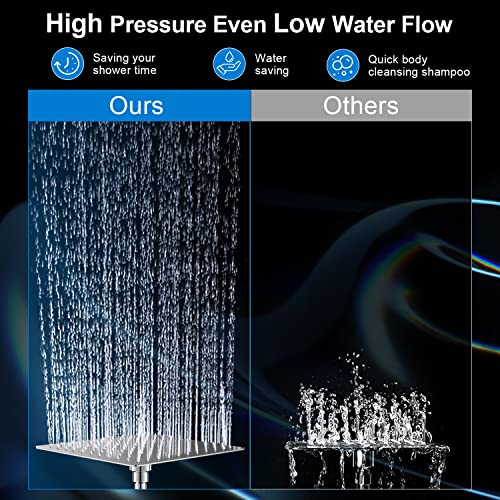High Pressure 10 Inch Rain Shower Head Combo