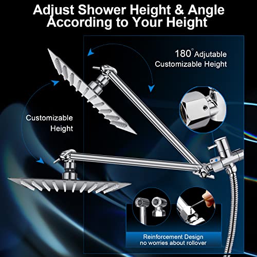 High Pressure 10 Inch Rain Shower Head Combo