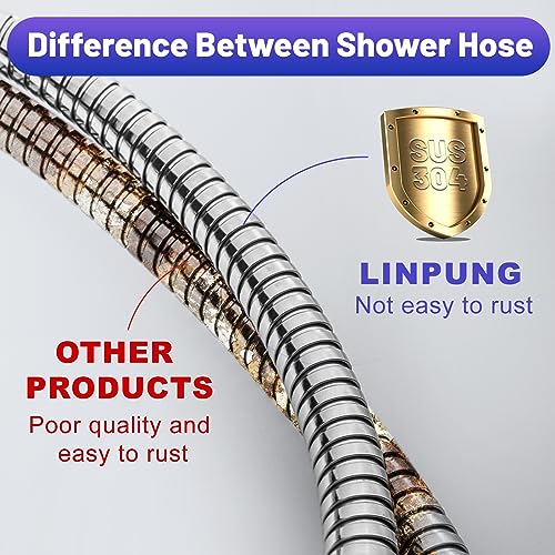 LINPUNG Handheld Shower Head: Chrome High Pressure, 6 Modes