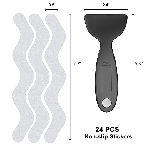 24 PCS Non-Slip Bathtub Stickers with Premium Scraper