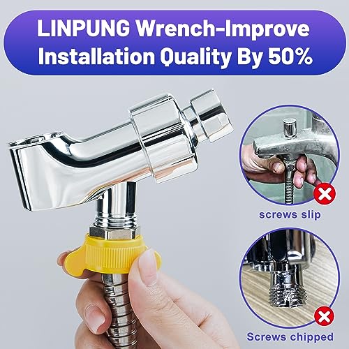 LINPUNG Handheld Shower Head: Chrome High Pressure, 6 Modes