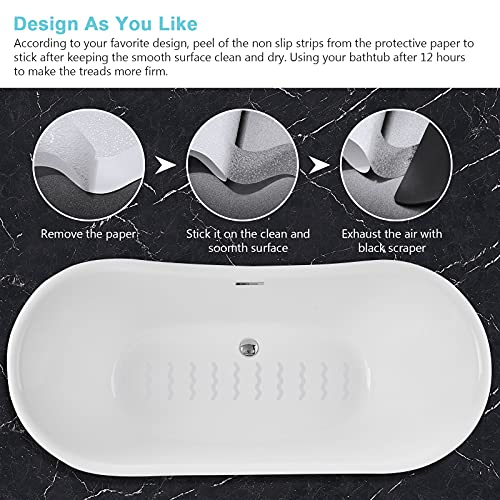 24 PCS Non-Slip Bathtub Stickers with Premium Scraper