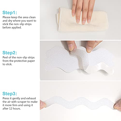 24 PCS Non-Slip Bathtub Stickers with Premium Scraper