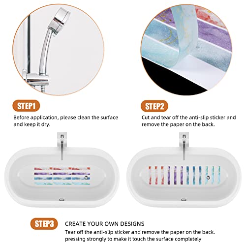 Colorful Secopad Anti Slip Bathtub Shower Strips - 24 PCS